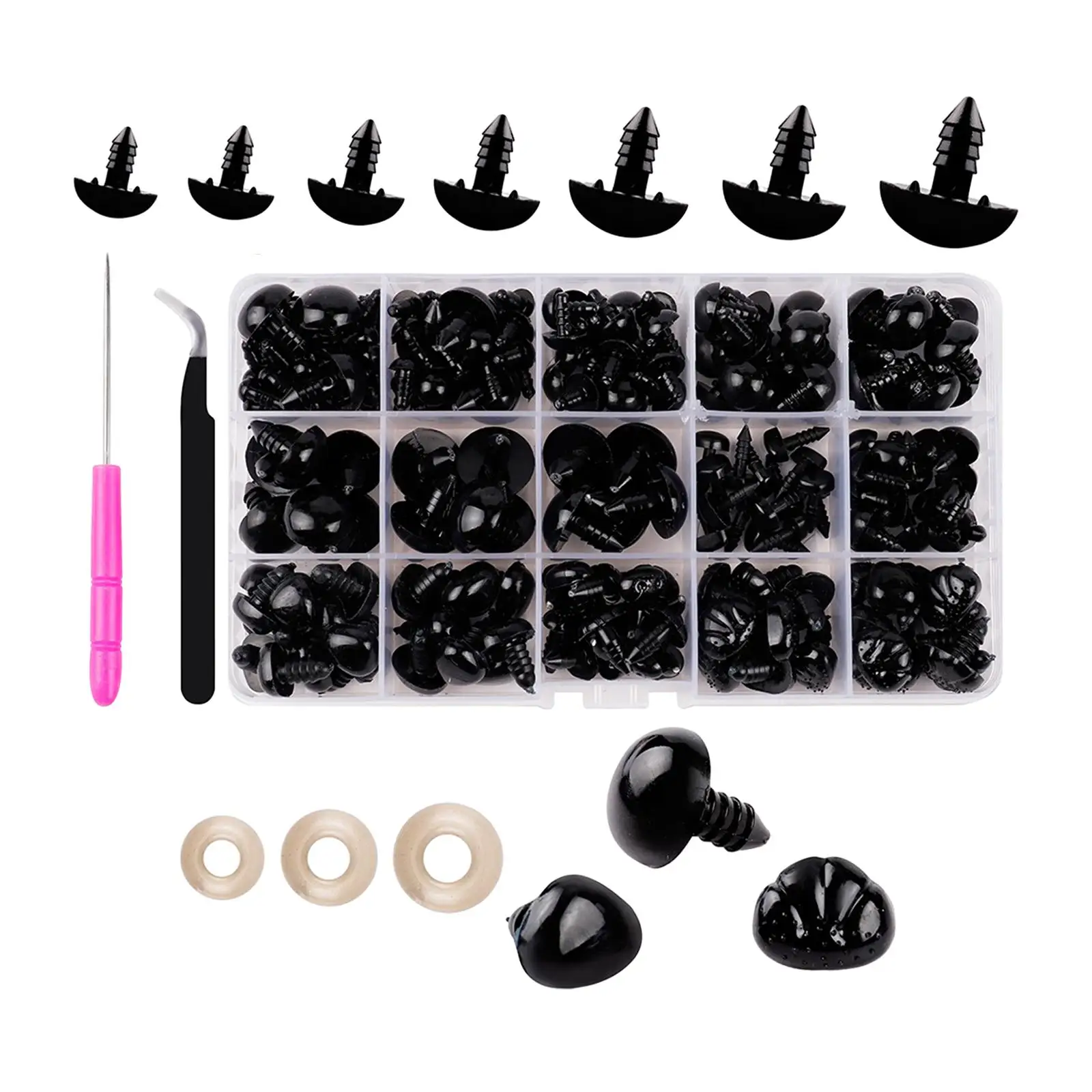 Black Craft Dolls Eyes Sewing Crafting Decoration Plush Toy Knitted Bear Puppets Doll Making Accessory Screw Eyes Eyes
