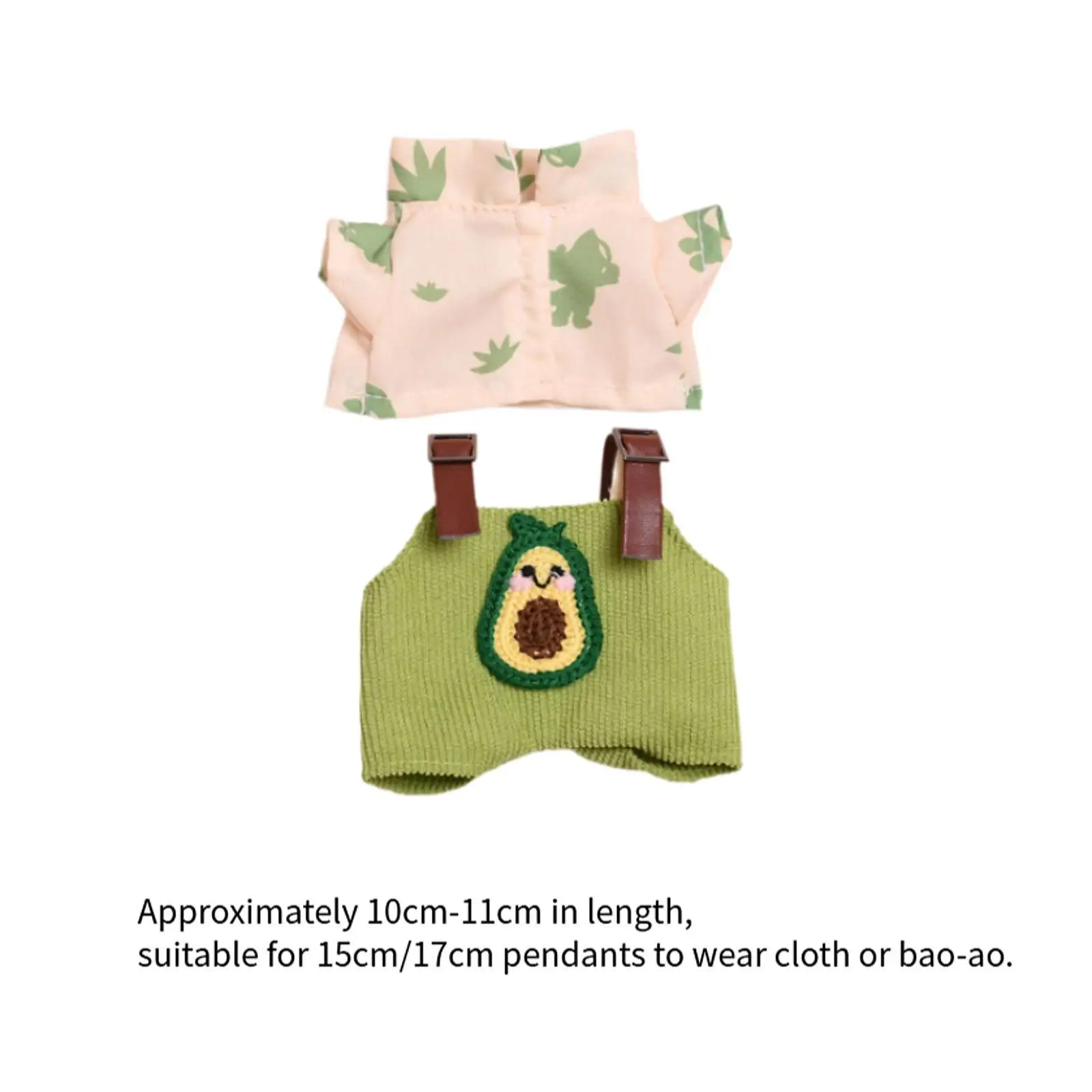 Doll Outfit Set with Top and Suspenders, Clothing for 15cm Doll