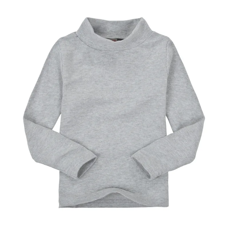 Camiseta de cuello alto para niños y niñas de 1 a 6 años, camisas de algodón de Color caramelo sólido, camisetas de manga larga para niños y niñas, Otoño e Invierno - imagen 3