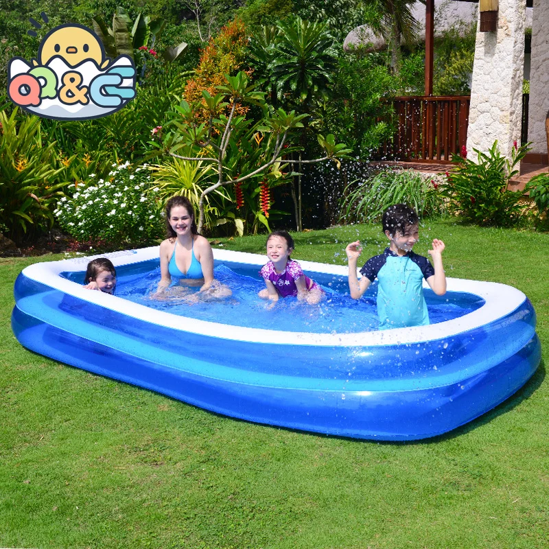 Piscina inflable grande para niños, juguete de Pvc Rectangular para exteriores, para verano, 2/2 M, 6M
