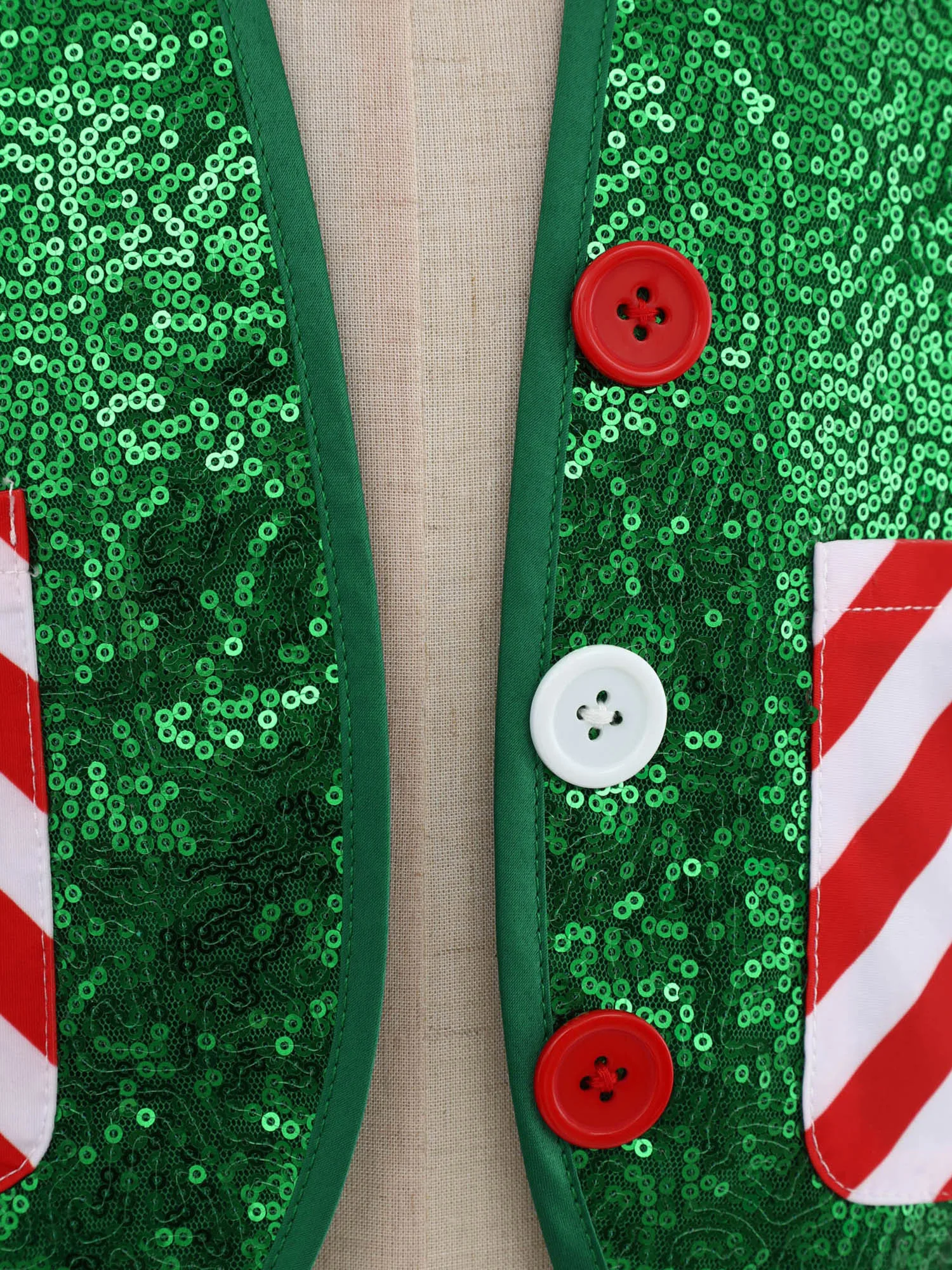 Disfraz elfo Navidad para niños – Chaleco lentejuelas y pajarita - imagen 2