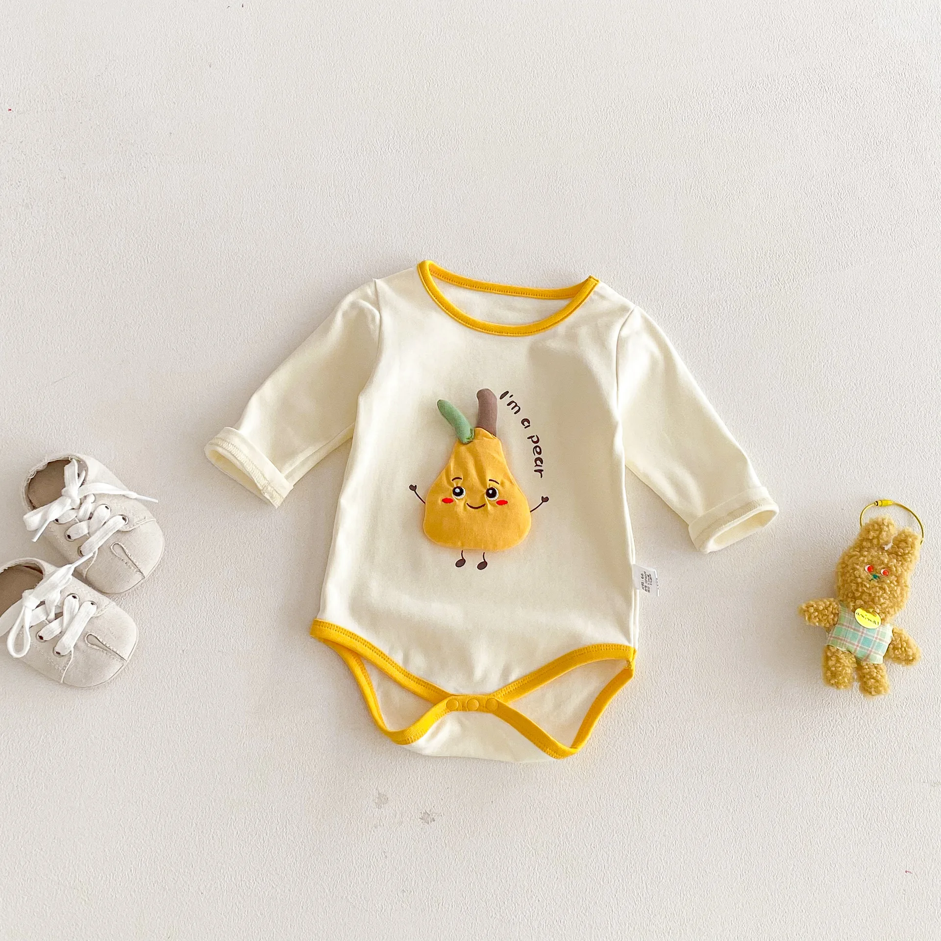 Mono bebé primavera con estampado de pera para niña - imagen 4