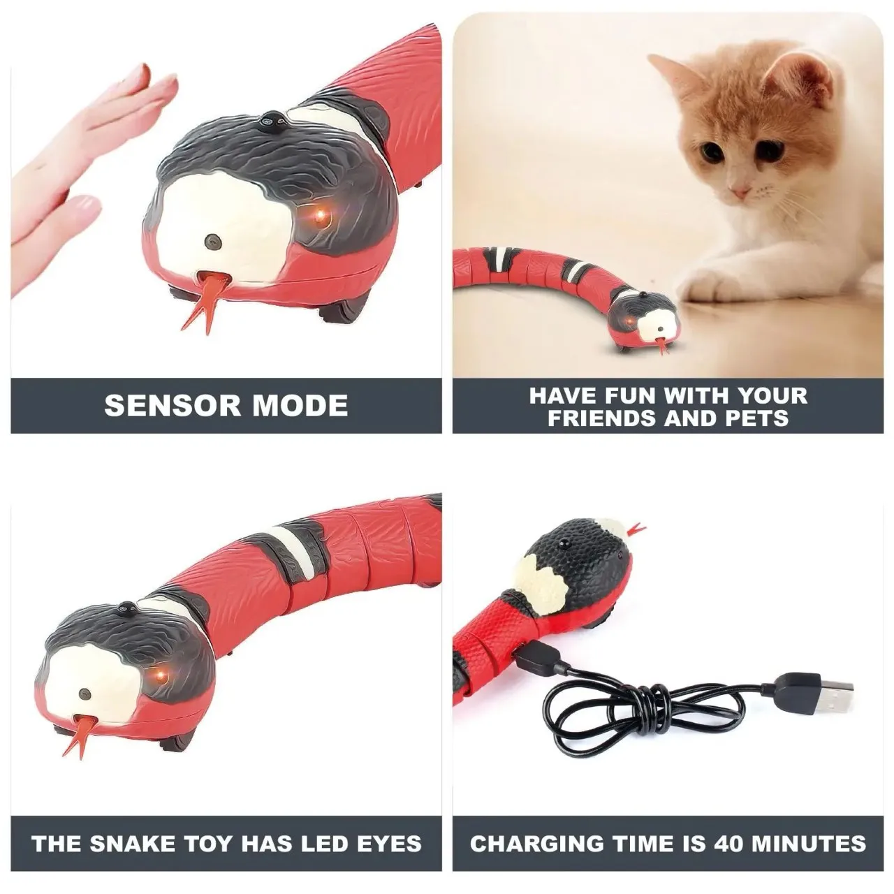 Juguete serpiente de peluche para bebé – Estimulación temprana - imagen 4