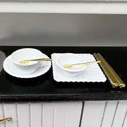 Juego vajilla vintage miniatura para muñecas estilo cocina