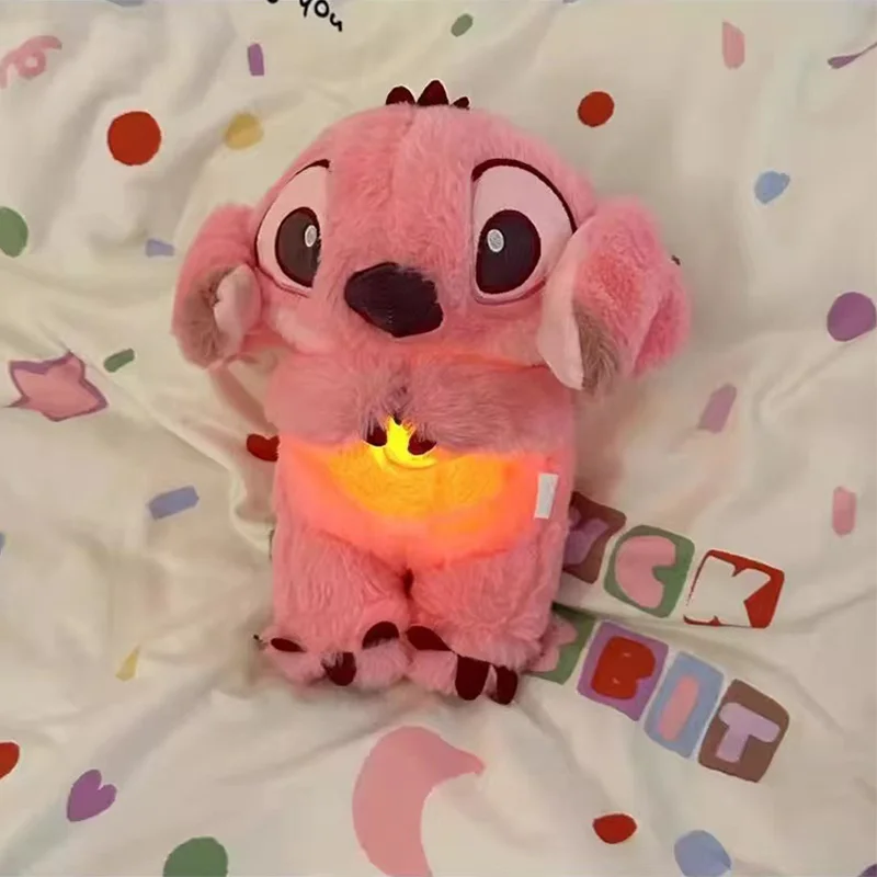Muñeca de punto de Disney, luz de respiración, juguetes calmantes para niños, Ángel Rosa, lindo Anime, música para bebé, juguete para dormir ligero, regalos cálidos de cumpleaños para chico - imagen 4