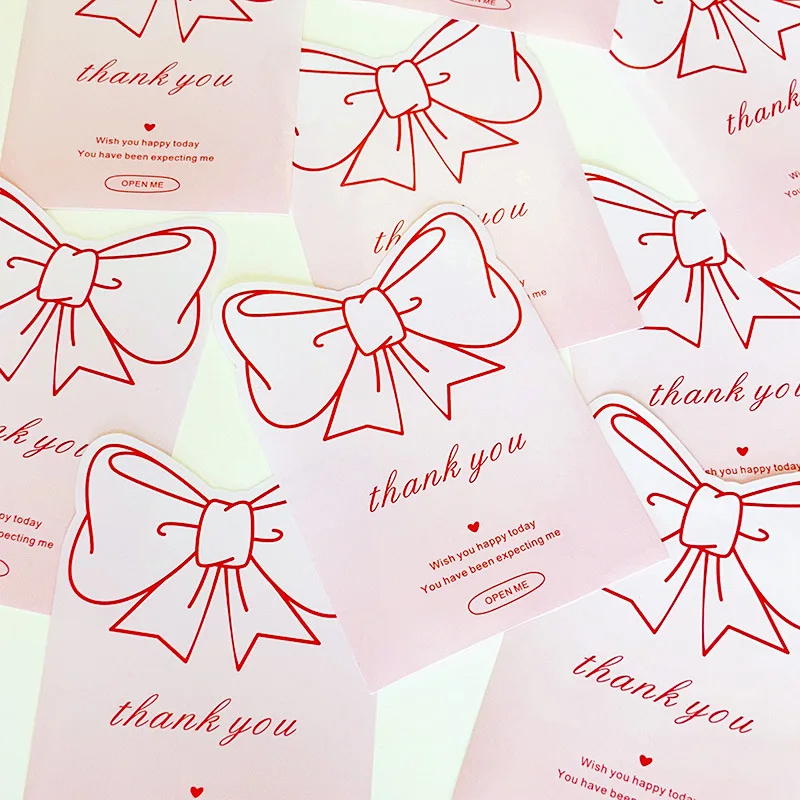 Pegatinas de agradecimiento con lazo rosa – Regalos para bebé - imagen 2