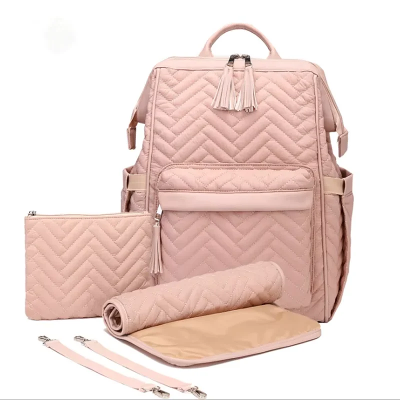 5 unids/set moda momia bolsa de pañales de maternidad bolsa de pañales de gran capacidad mochila de viaje bolsa de lactancia para el cuidado del bebé bolso de moda para mujer