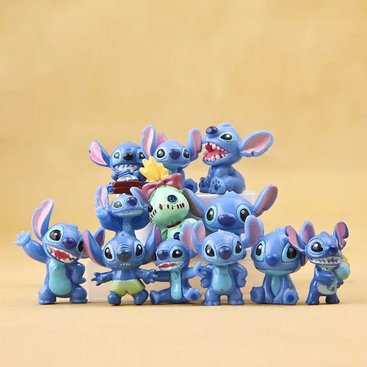 12 unids/set MINI Stitch Anime figuras muñecas 3CM dibujos animados Lilo y Stitch figuras de acción juguetes de modelos coleccionables - imagen 2