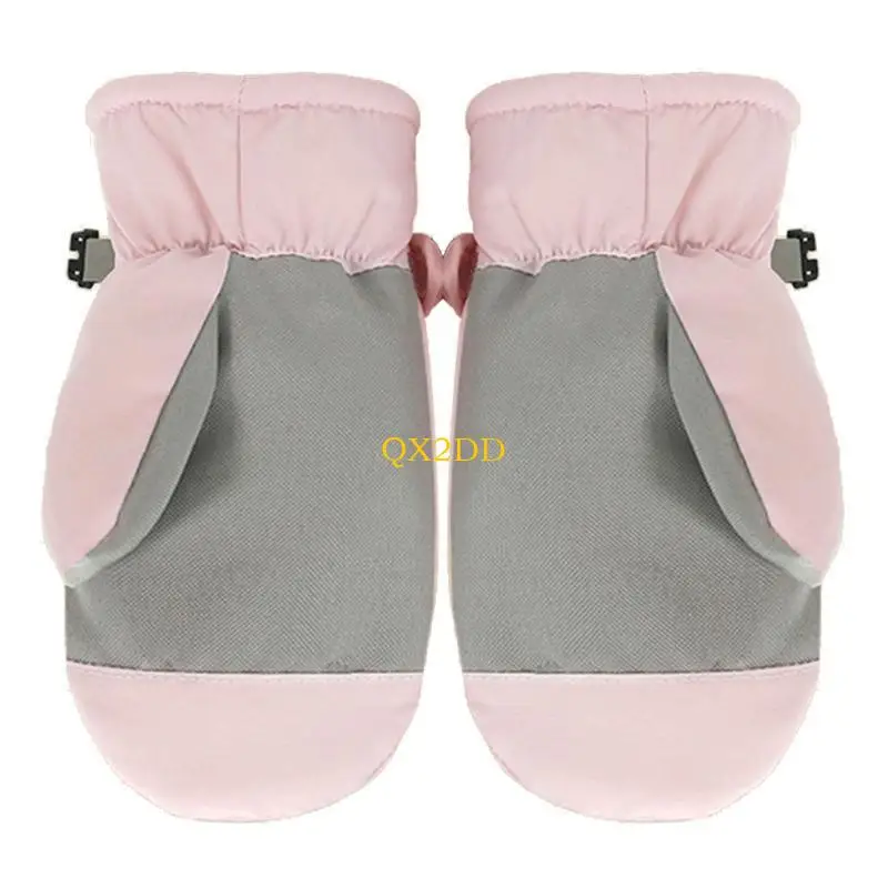QX2D-guantes antideslizantes para chico, manoplas nieve para invierno, impermeables, resistentes viento, Térmicos para y