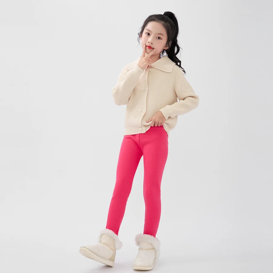 SheeCute Pantalones cálidos de invierno para niñas, mallas con forro polar para niños de 3 a 11 años SCW7101 - imagen 4