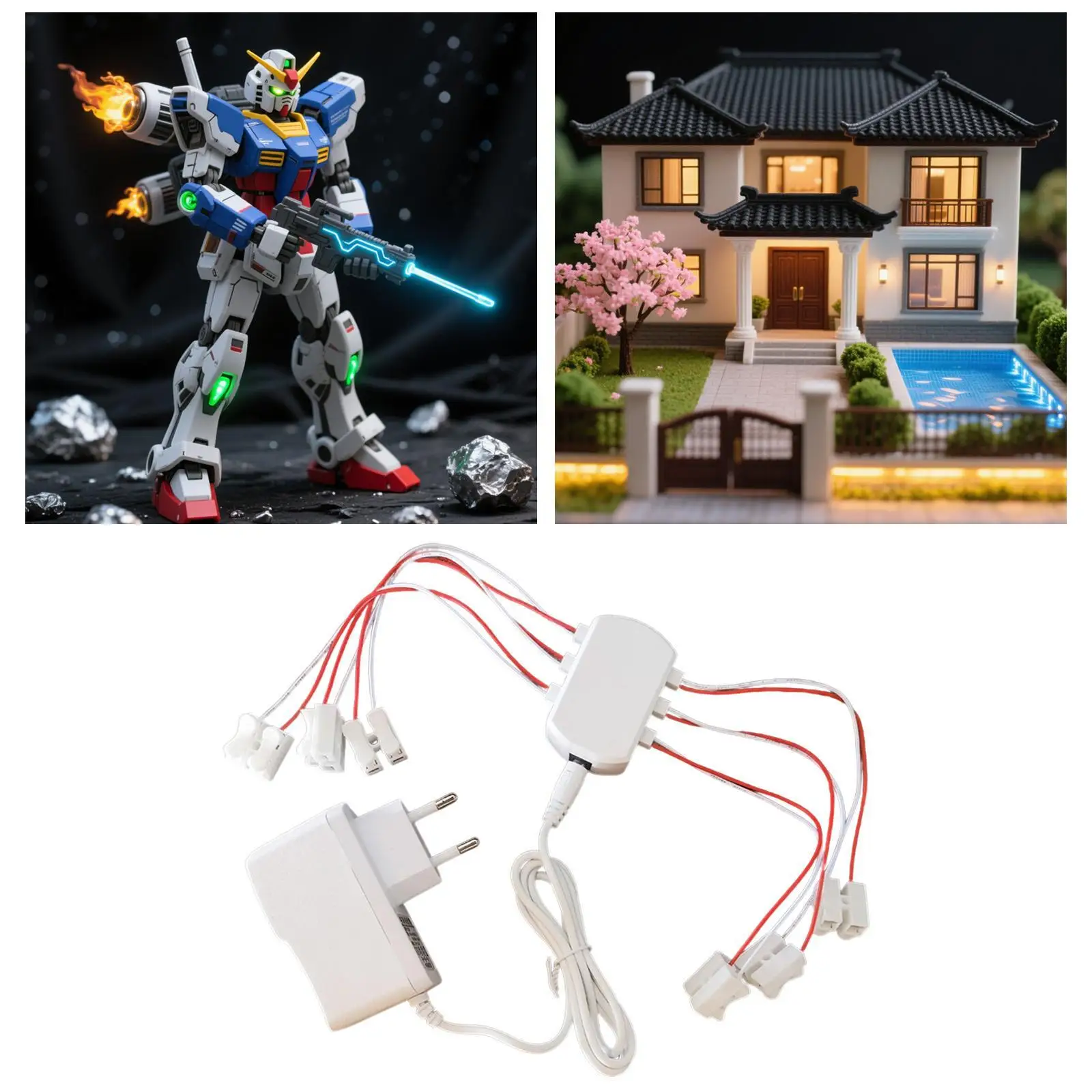 Kit de iluminación para casa de muñecas: fuente 3V y cableado - imagen 2