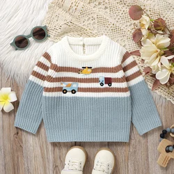 Jersey de punto otoño para niña – Cuello redondo y manga larga