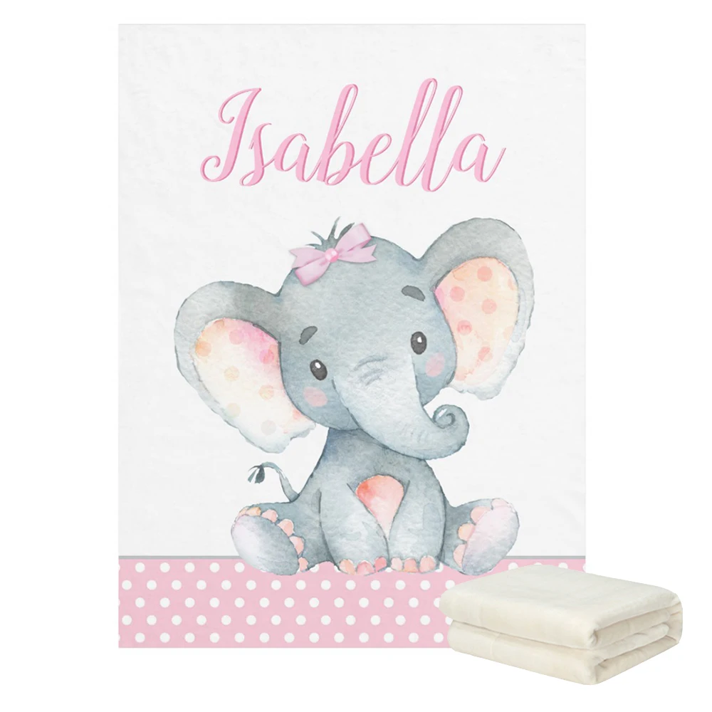 Juego de sábanas cuna personalizado con elefante rosa para niña - imagen 4