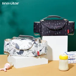 Bolsa organizadora impermeable para cochecito con gancho y bolsillos