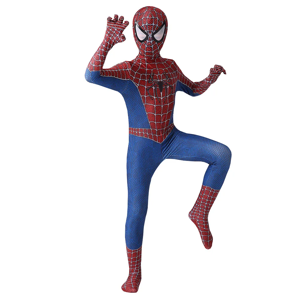 Mono de superhéroe para niños, disfraz de dibujos animados de Spider-Man, lejos de casa, conjunto con capucha para Halloween, vacaciones, 2019 - imagen 2
