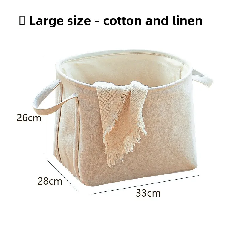 Caja de almacenamiento de tela Huangma Premium, cesta organizadora de cáñamo y algodón grueso para ropa, lavandería, juguetes y organización del hogar - imagen 5