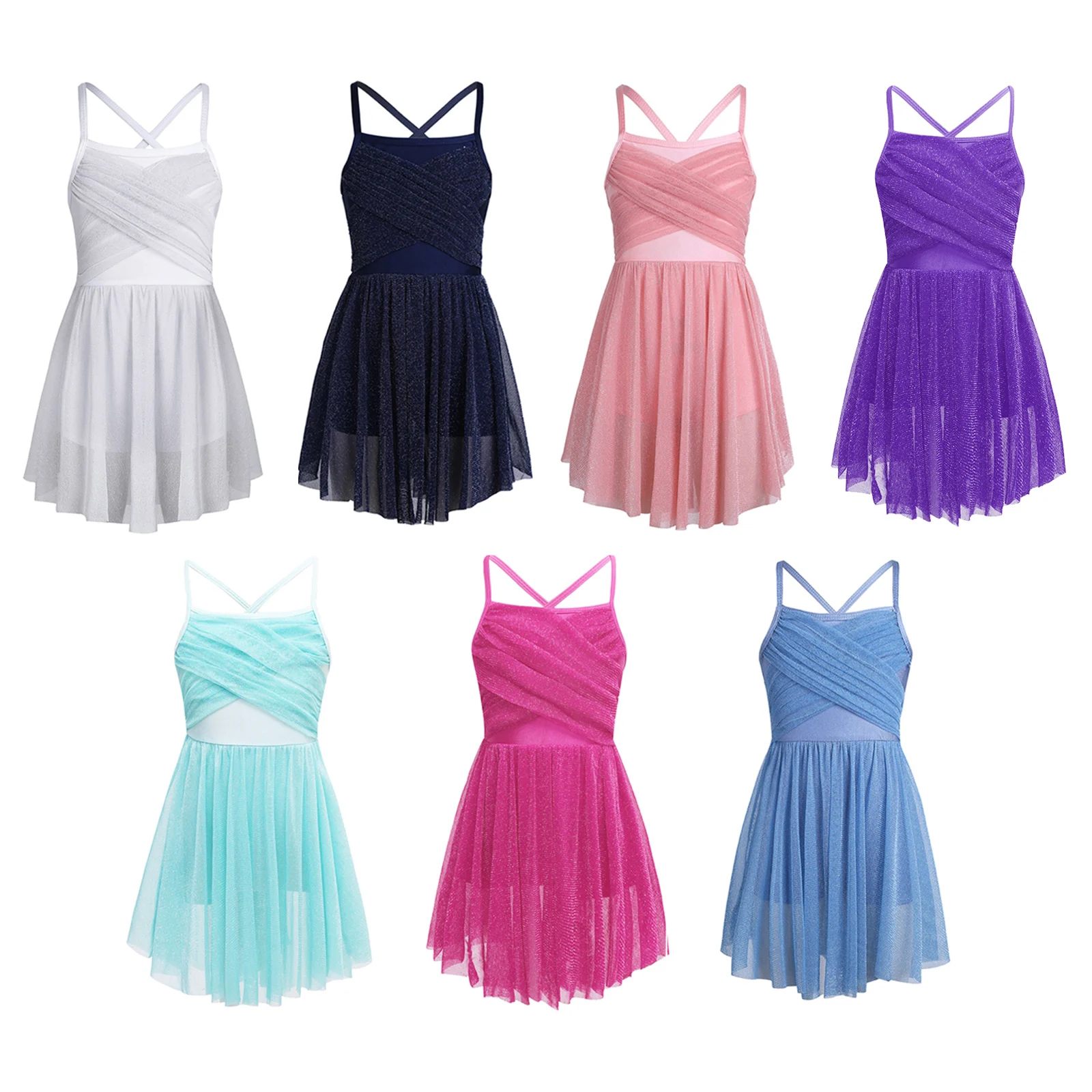 Vestido de leotardo de Ballet para niñas, sin mangas, gimnasia, entrenamiento, puesta en escena, trajes de bailarina de danza lírica latina - imagen 2