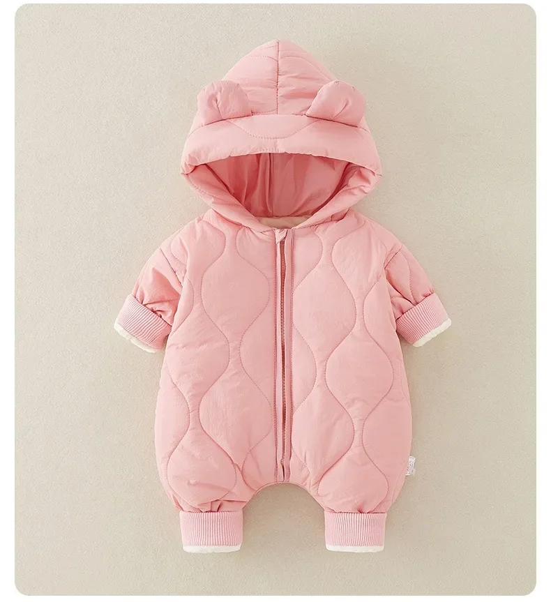 Pelel de lana con capucha de oso para bebé niña – Invierno - imagen 5