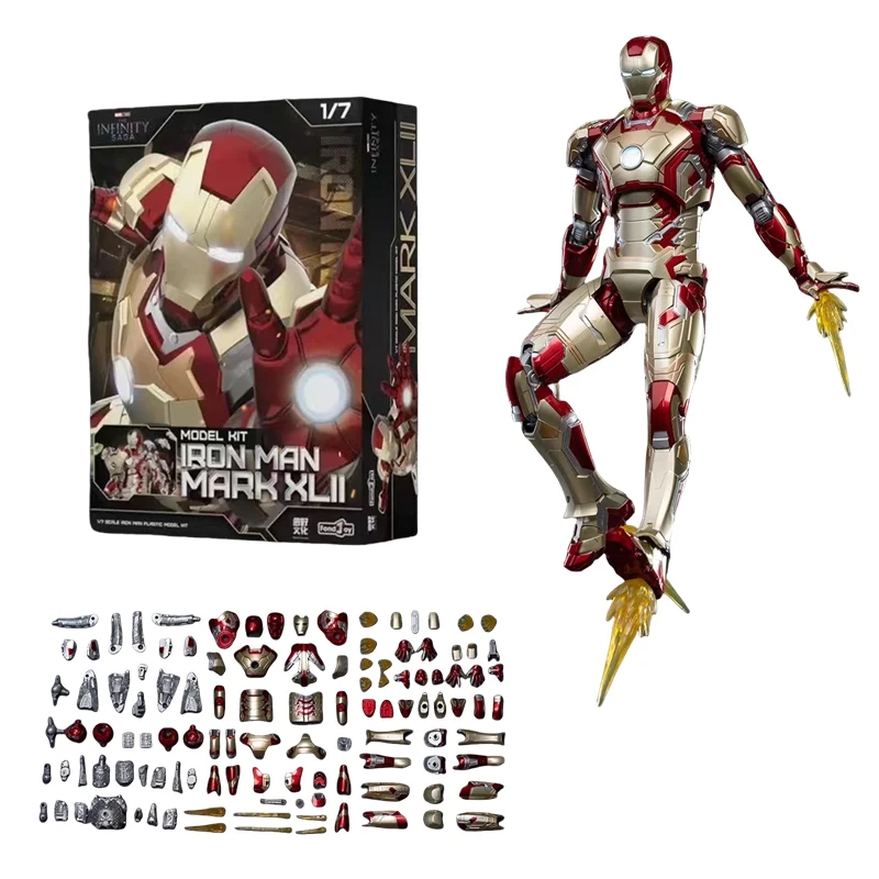 1/7 Scale Iarge Size Marvel Iron Man Building Blocks Splicing LED Toys MK42 MK43 MK46 Action Figure Plastic Model Kit Kids Gifts - imagen 5