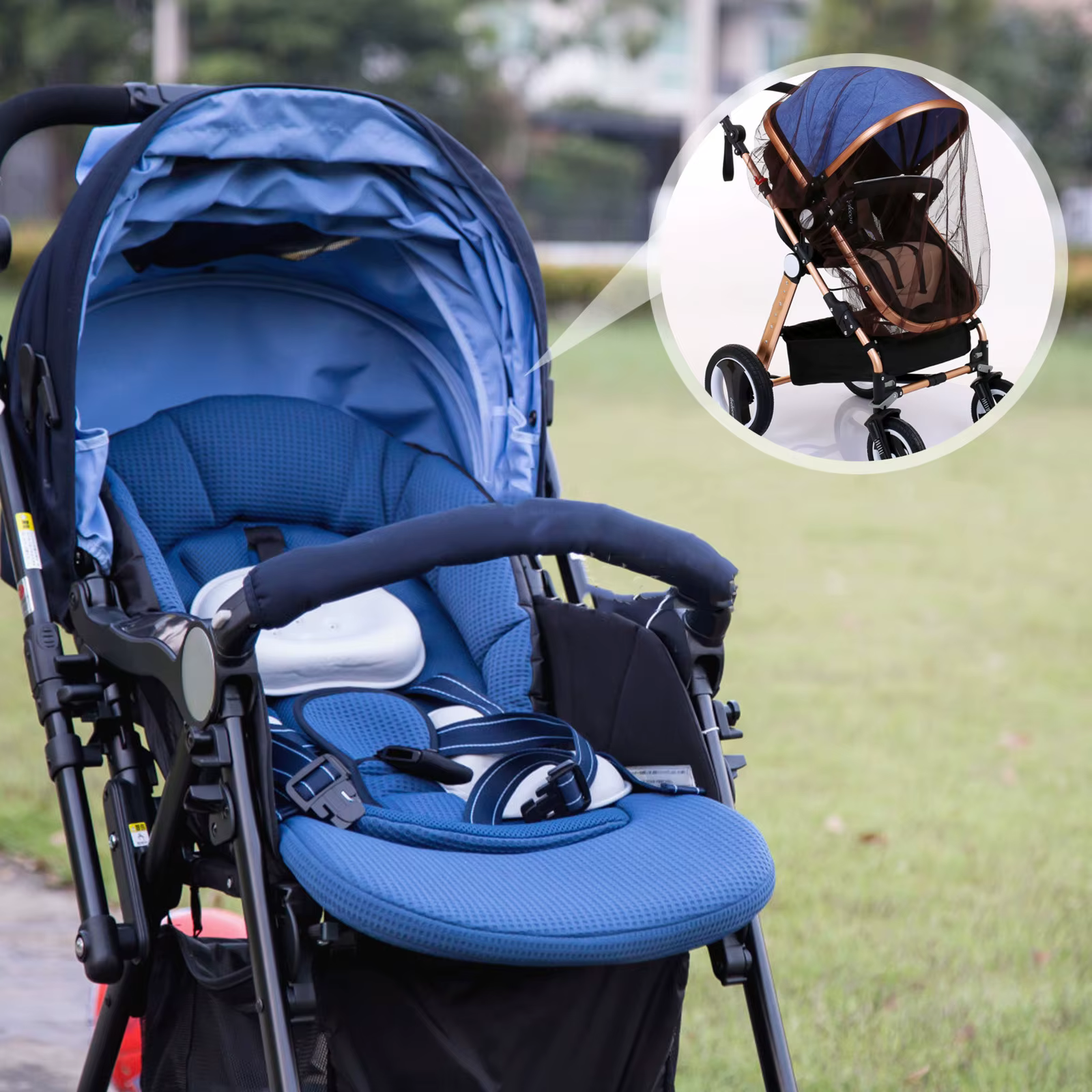 Mosquitera para cochecito bebé transpirable y elástica - imagen 4