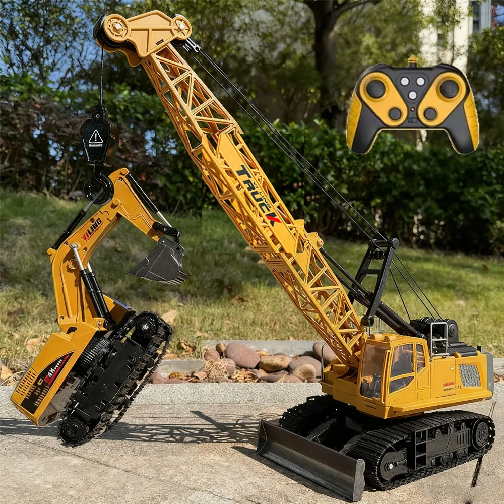 Excavadora radio control con orugas y volquete para niños - imagen 3