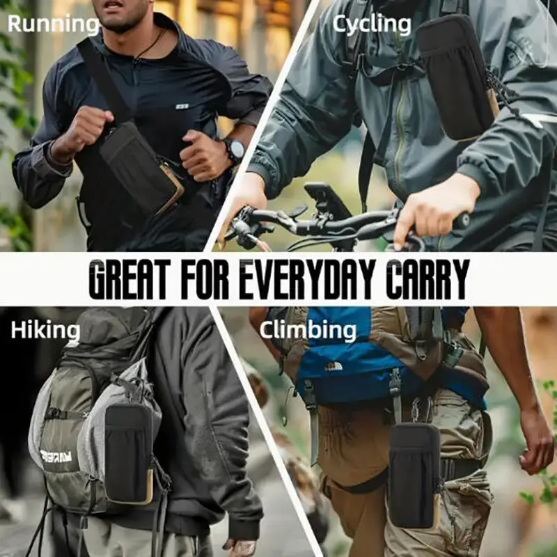 Bolso de pecho informal para hombre, cartera para teléfono informal a la moda, deportes al aire libre, turismo, ciclismo, funda para teléfono móvil multifuncional para hombre - imagen 3