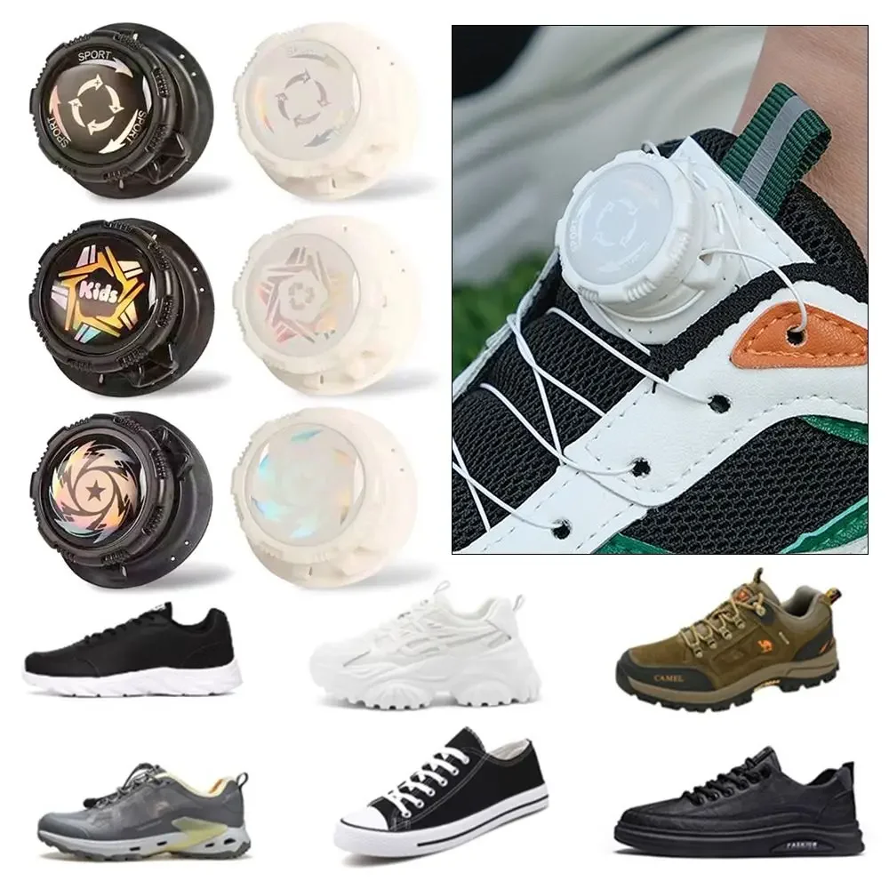1 par de cordones de cuerda giratoria, zapatillas informales con hebilla, zapatos para correr, cordones automáticos sin atar, alambre de Metal Universal - imagen 5