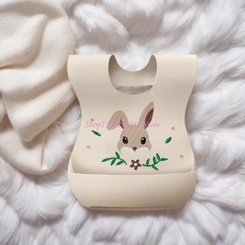 Babero no tejido para bebé R6FD, babero desechable hermético, cómodo, que ofrece limpieza rápida y fácil para bebés y niños - imagen 3