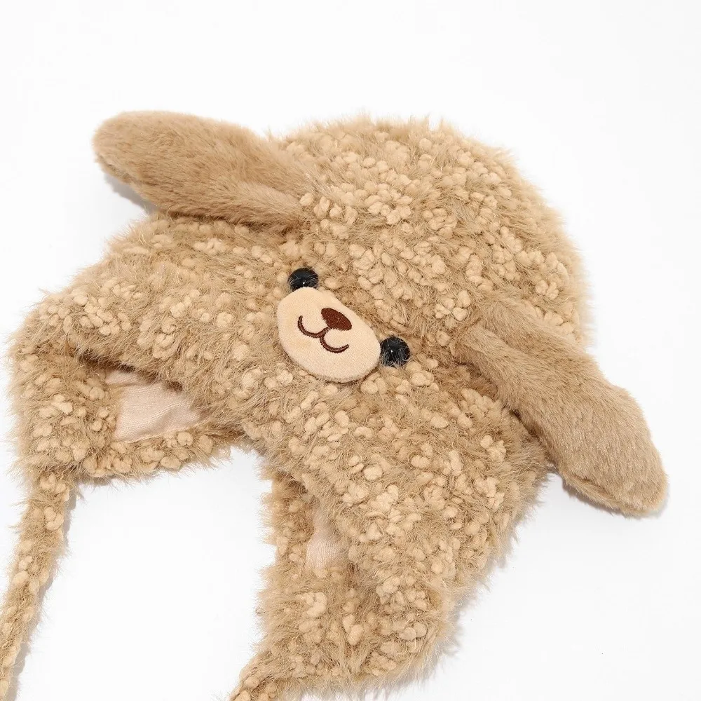 Gorro pasamontañas de dibujos animados a la moda, jersey a prueba de viento y frío, gorros gruesos y cálidos con protección para los oídos para niños - imagen 4