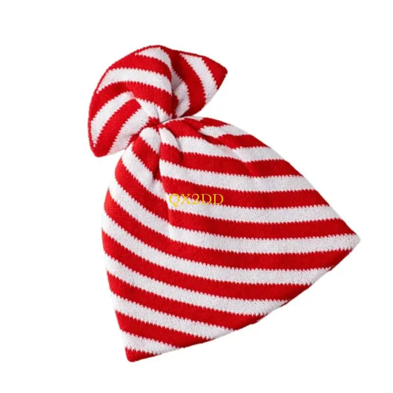 QX2D Gorros navideños finos y cálidos para bebés Sustancia acrílica Suave Estancia fotográfica navideña - imagen 2