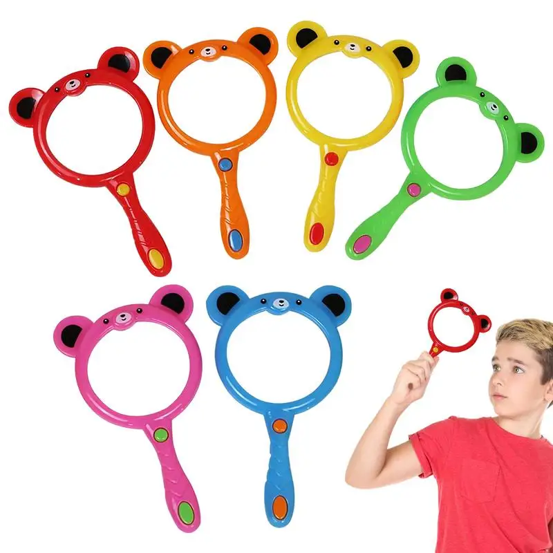 Lupa para niños, lupa portátil de mano, agarre ergonómico portátil, lupa de juguete inastillable, 6 piezas para