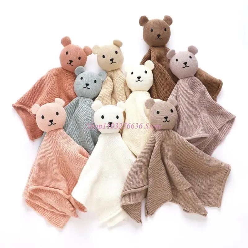 R6FD calmar apaciguar toalla oso lindo juguete para acurrucarse recién nacidos bebé muñecos sueño reparador - imagen 2