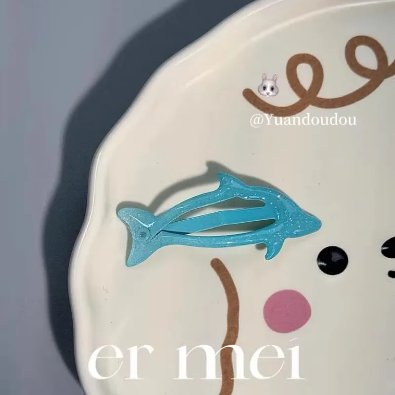 2 uds pequeño delfín azul lindo bebé horquilla playa mar niños flequillo sombreros niñas niños mujeres accesorios para el cabello - imagen 4