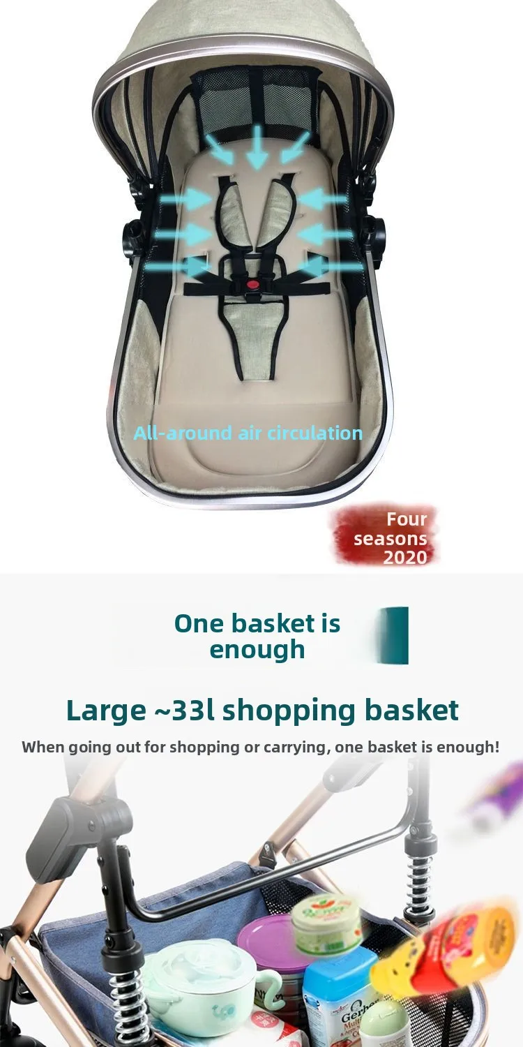 El cochecito es liviano y plegable y los niños pueden sentarse y acostarse cuando salir - imagen 5