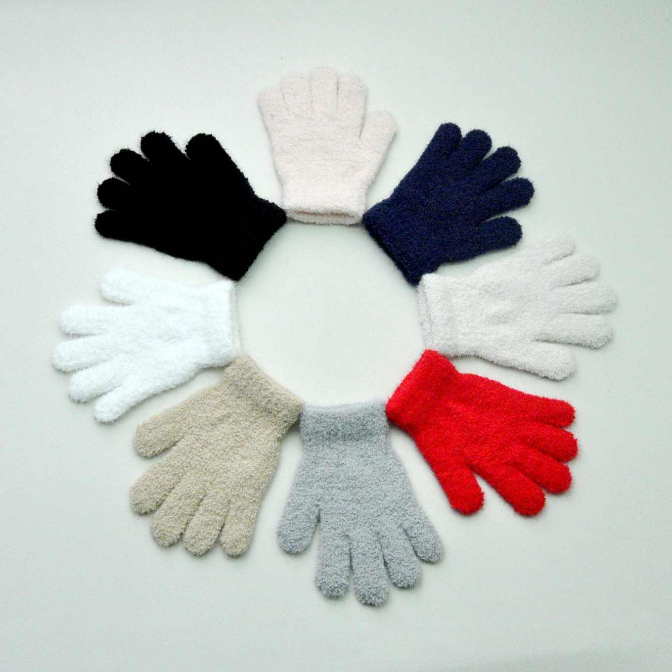 7-10Y niños Otoño Invierno guantes cálidos tejidos niños niñas estudiantes lindos guantes sólidos niñas deportes al aire libre montar guantes de esquí - imagen 4