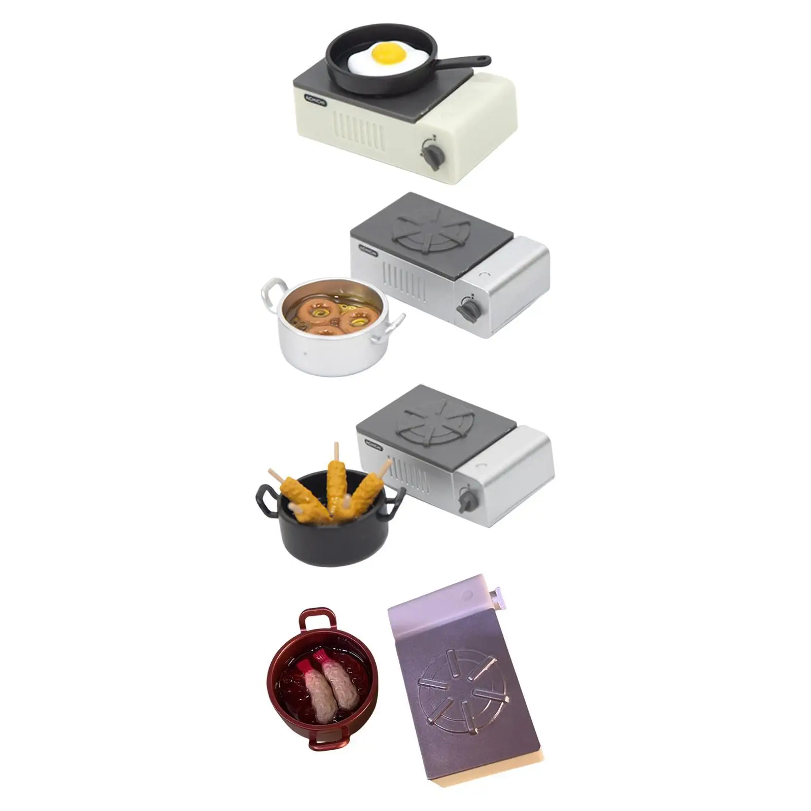 1/12 Dollhouse Miniature Cookware Oranment Simulation Life Scene Gasstove Model Pretend Play Kitchen Decoration Micro Landscape