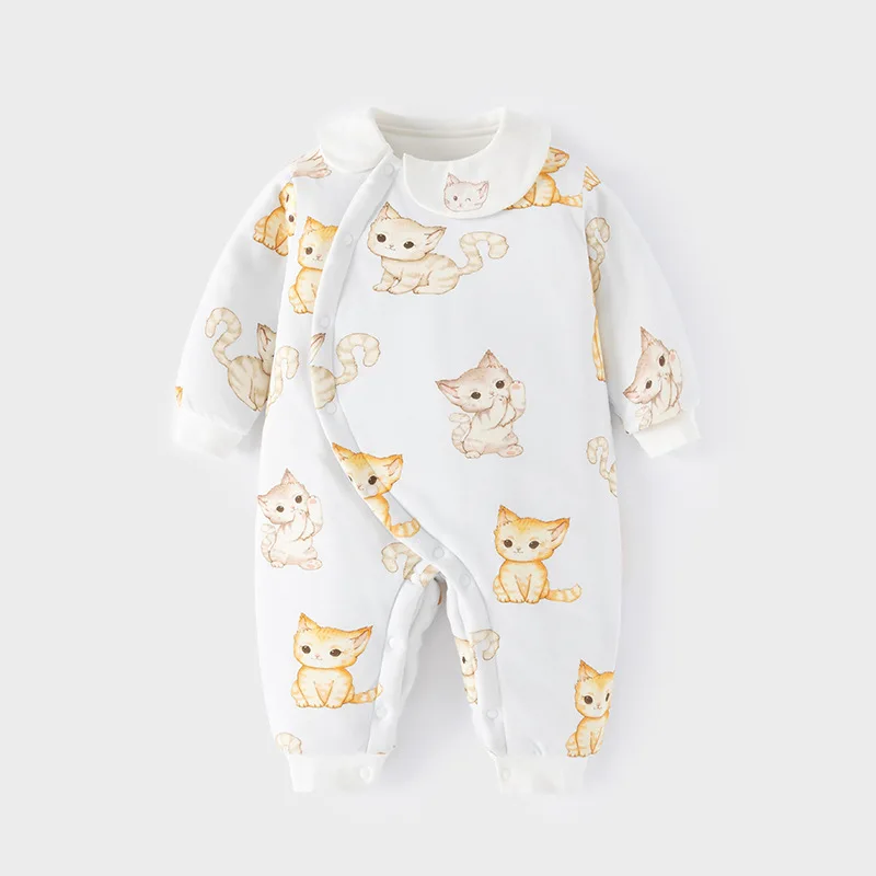 Ropa de invierno para niño recién nacido, trajes para niña, monos con cuello de muñeca de algodón de manga larga con dibujos animados de estilo chino, peleles BC881 - imagen 2