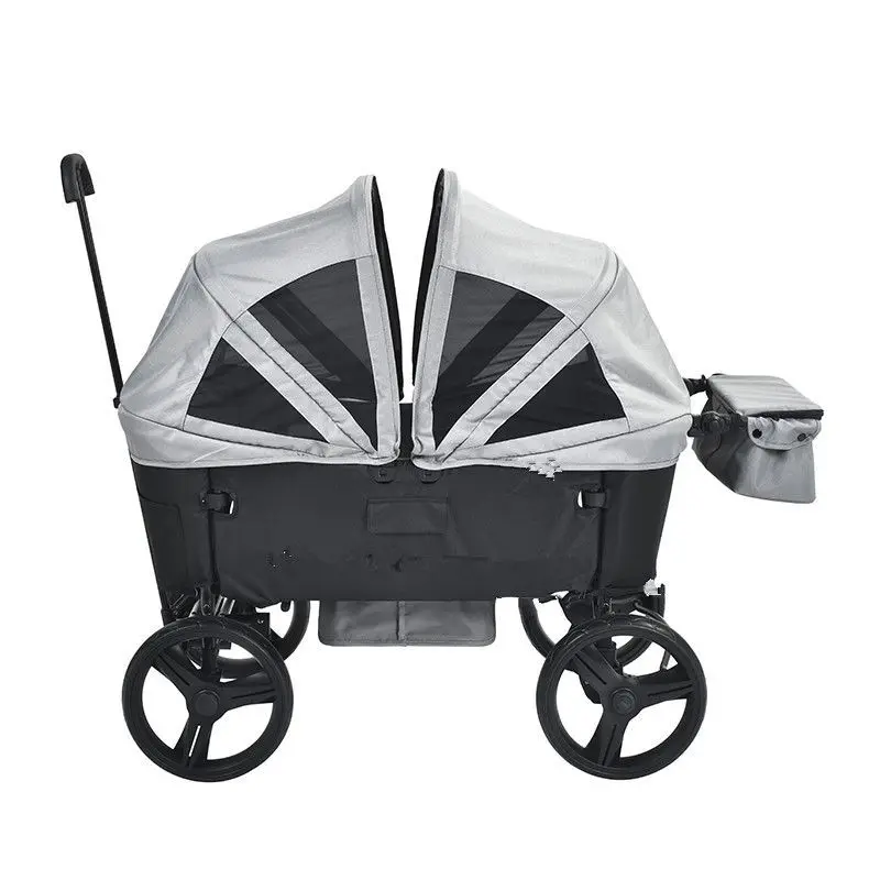 Cochecito de remolques gemelos para acampar y caminar para bebés, estantes de viaje plegables para exteriores, parm múltiple - imagen 4