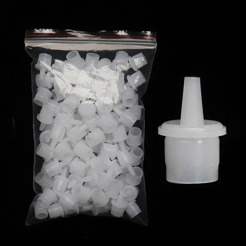 Pestañas postizas 20 piezas herramientas de extensión de pestañas individuales tapón de botella de pegamento boquilla de taza adhesiva tapón de soporte adhesivo