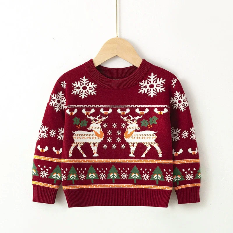 Jersey de Navidad infantil cálido de manga larga con capucha - imagen 5