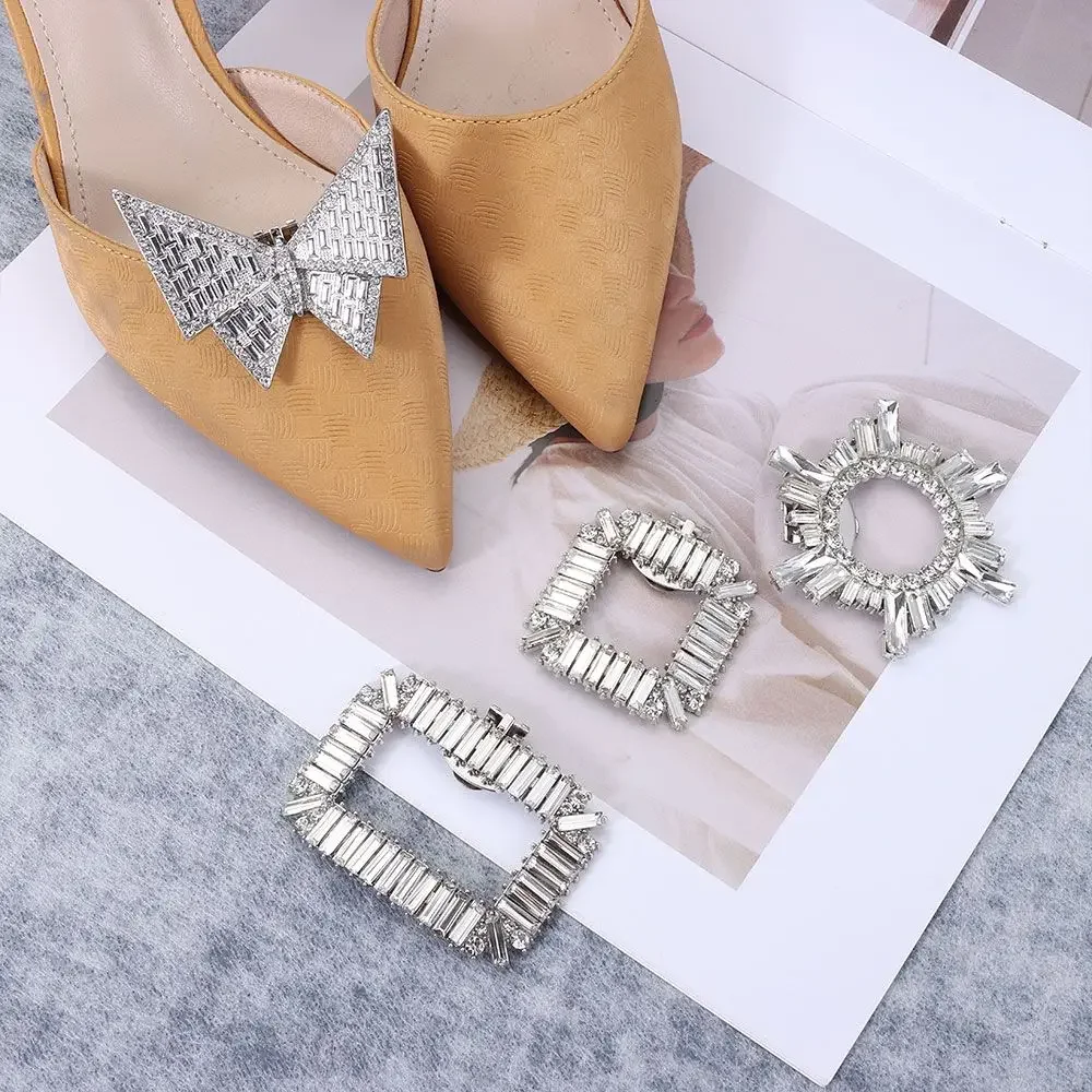 Clips brillantes para zapatos de novia – Adornos de tacón alto - imagen 3