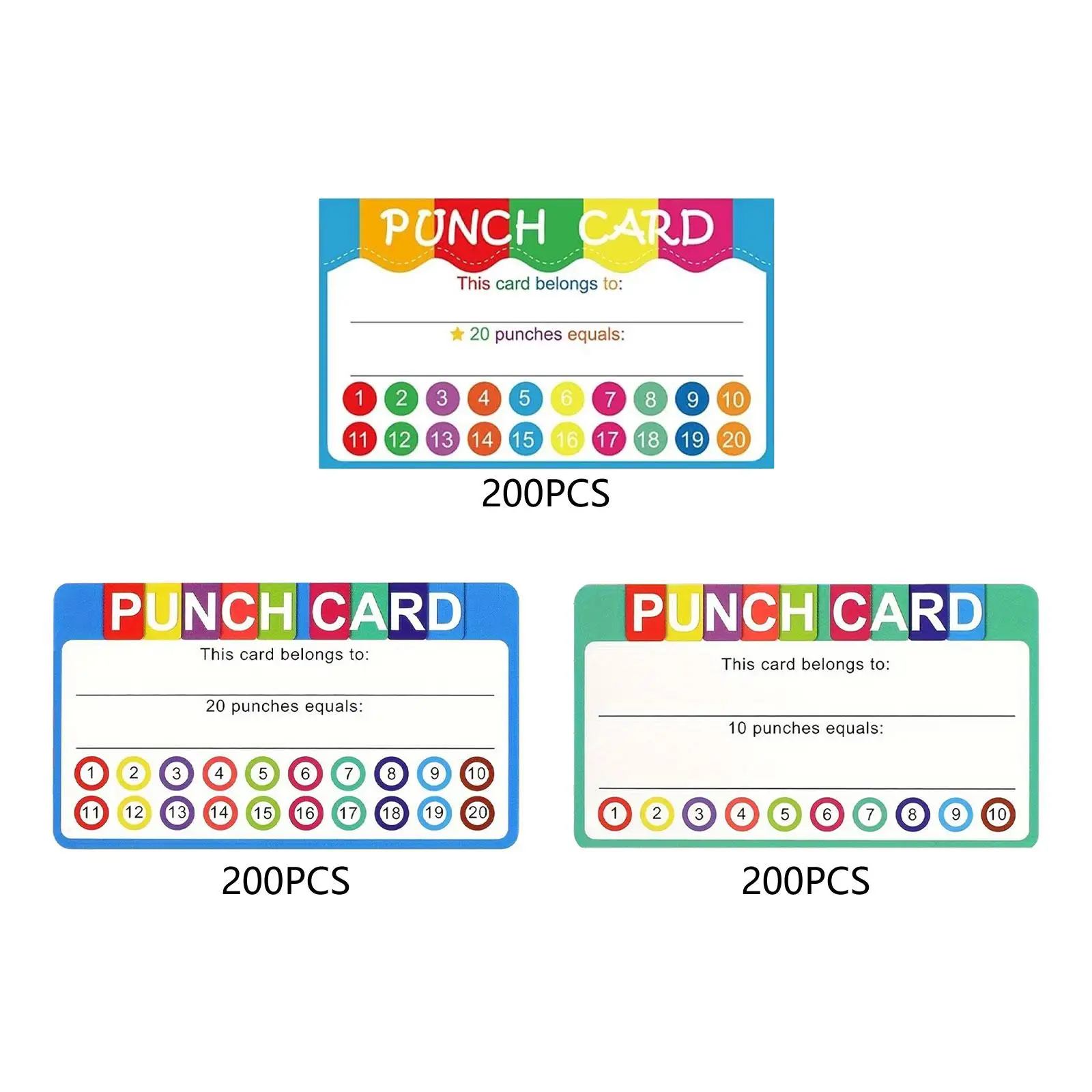 Reward Punch Cards Positive Children Cards Sturdy Teachers Supplies Portable Incentive Punch Cards for Classroom Home Students