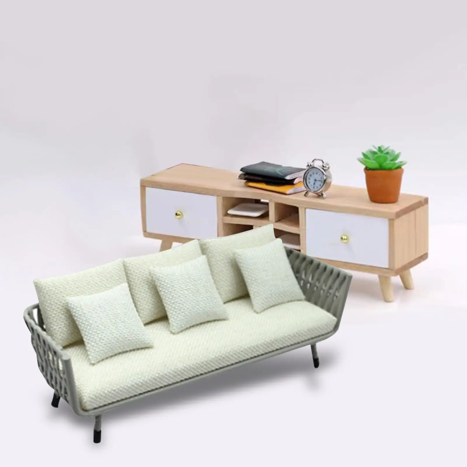 1/12 Dollhouse Sofa for Model Scene Decoration BJD Doll Parts Kids Gifts