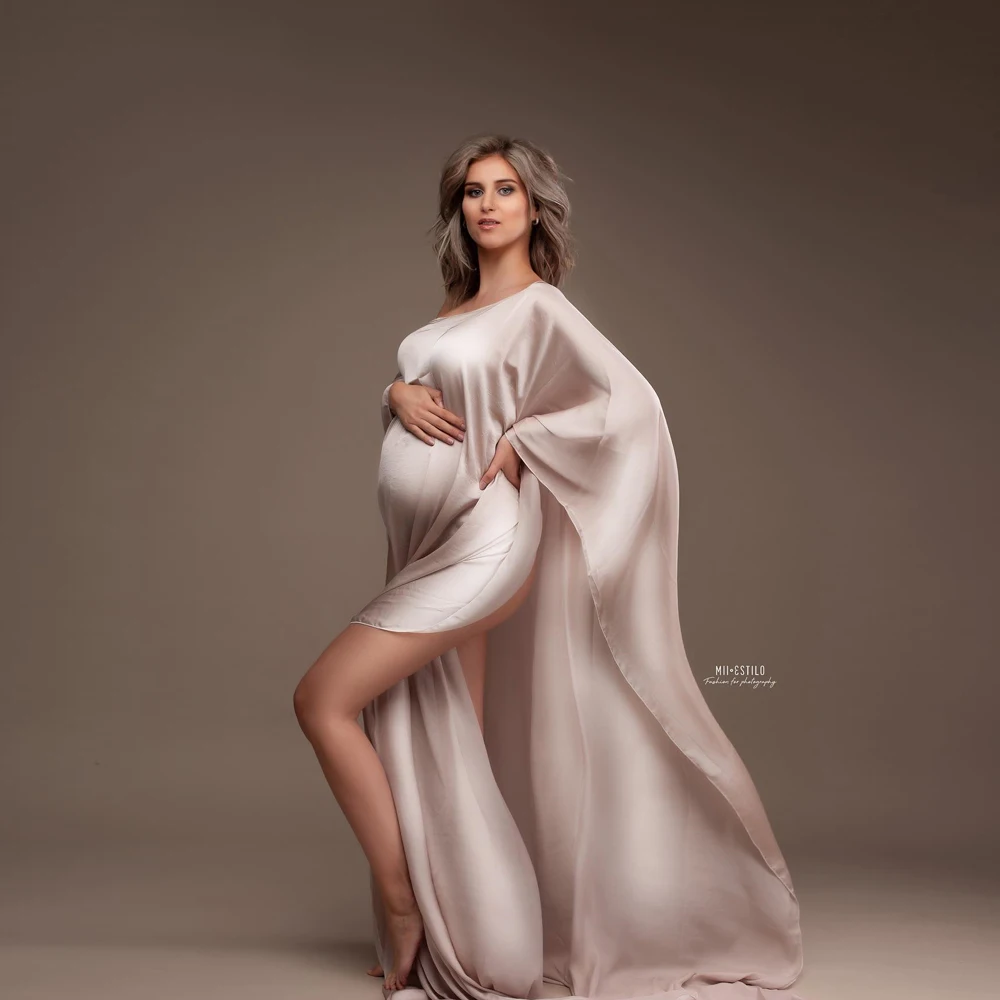 Vestido de seda para fotografía de maternidad - imagen 5