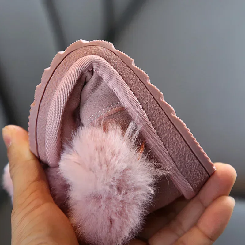 Winter Girls Cotton Shoes Cute Cartoon Plush Warm Children Girls Short Boots Non-slip Shoes Casual Home Shoes - imagen 4