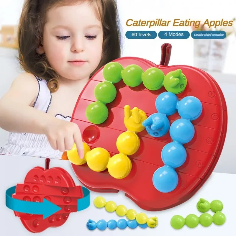 Caterpillar comiendo Apple juego de rompecabezas interactivo para padres e hijos juguete para el aprendizaje temprano divertido regalo de entrenamiento de pensamiento lógico - imagen 2