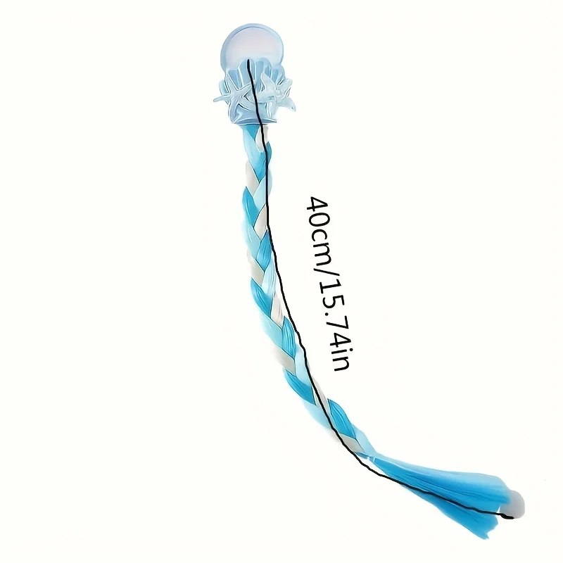 Extensión de cabello trenzado sirena arcoíris ganchillo para niñas - imagen 5