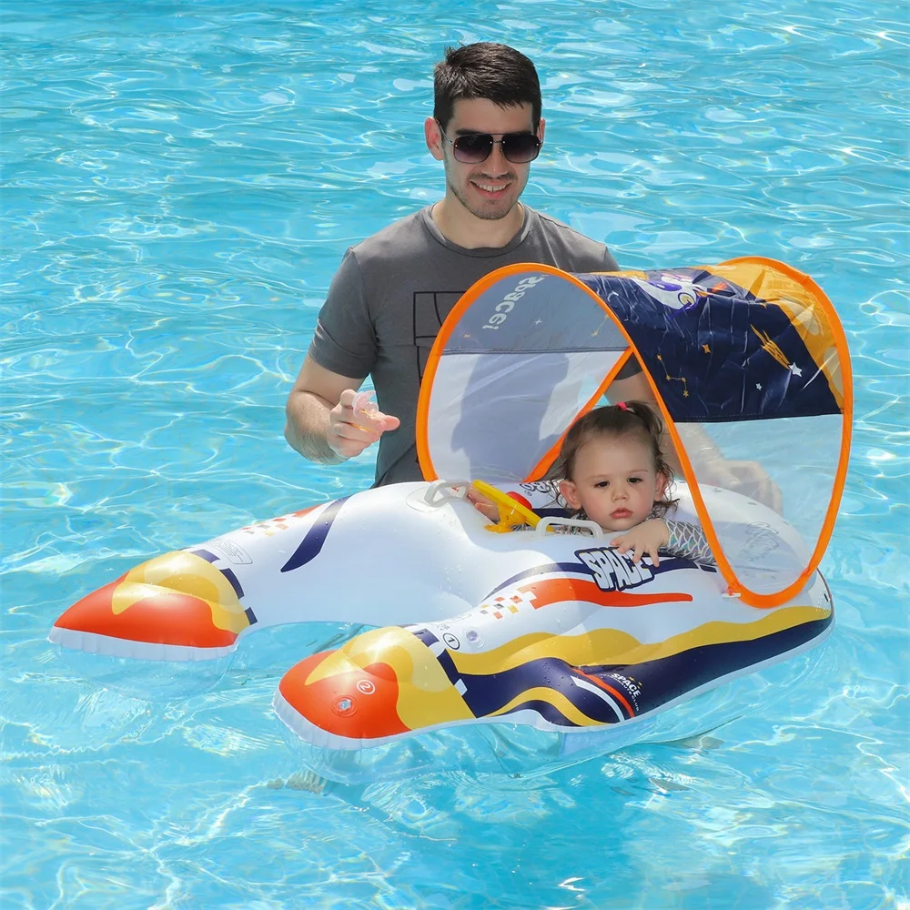 Swimbobo Flotador inflable para bebé con diseño de nave espacial - imagen 4