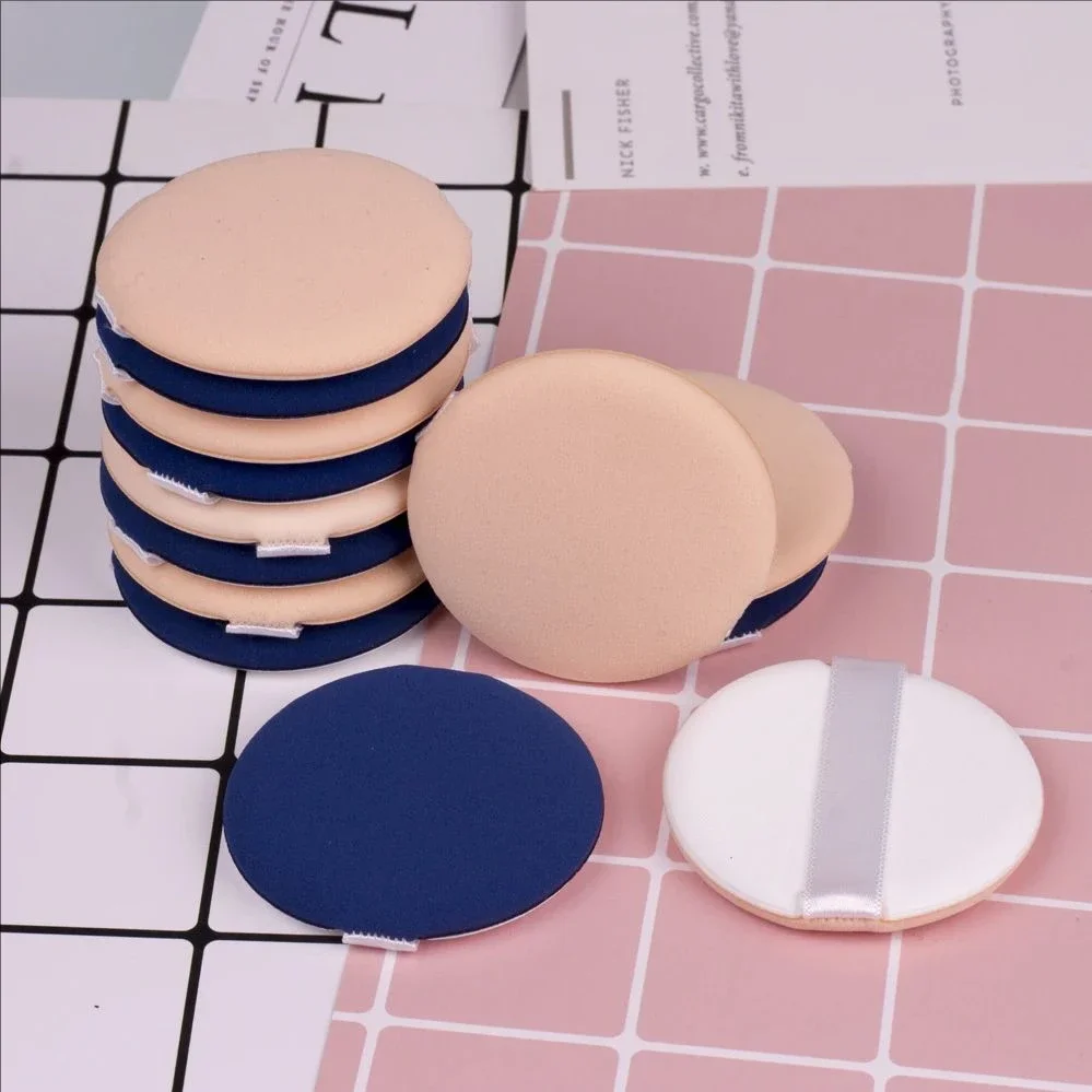 Base ligera redonda de aire MJ Mini cojín Puff esponja fina seca húmeda de doble uso