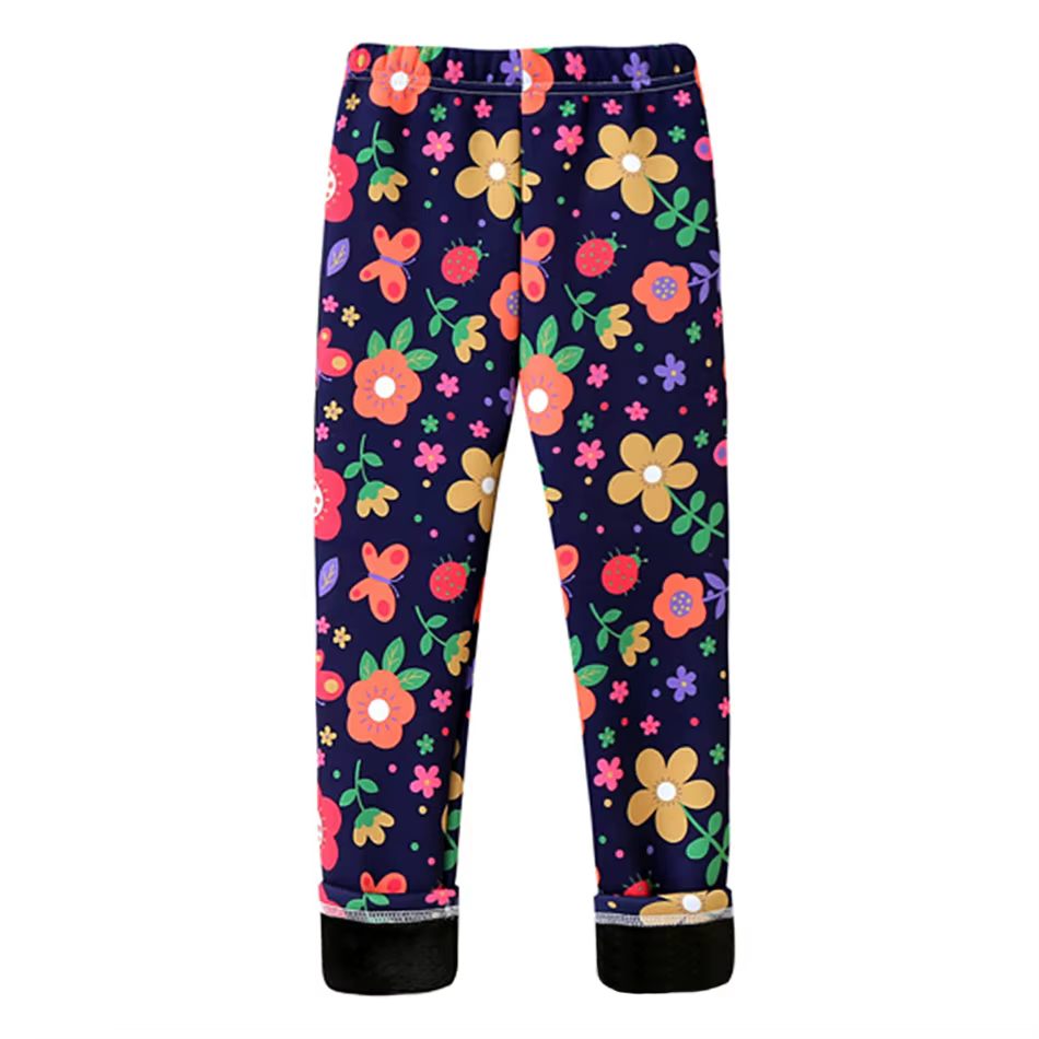 Pantalones forro polar para niña – Estampado floral de invierno - imagen 5